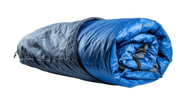  Bright sleeping bag on white background camping equipment