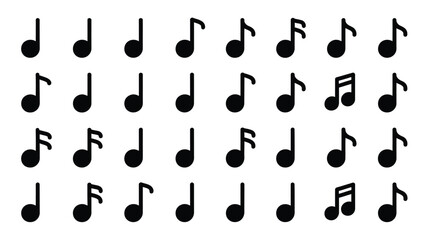 Vector art of musical notes pattern isolated on white background, a simple and elegant design element