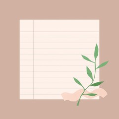 White note pad, simple paper cut design