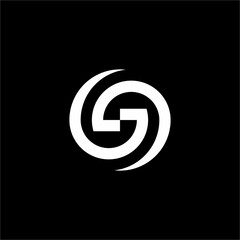 A modern and elegant SG or GS spiral monogram. The sleek, stylized letters create a dynamic and professional aesthetic, perfect for a brand focused on creativity, motion, and sophistication.