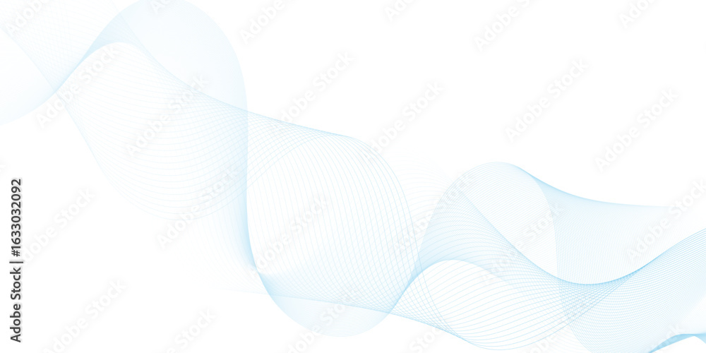 Wall mural abstract blue wavy lines digital frequency track equalizer background. curved wave smooth stripe sea