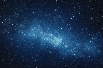 Fototapeta premium Starry sky background, blue night sky full of stars, glowing stars in the dark space, starry background, dark night, stars in the distance, starlight, dark background with a blue glow, night sky. 