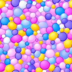 Colorful Pastel Bubbles Abstract Seamless Pattern Background