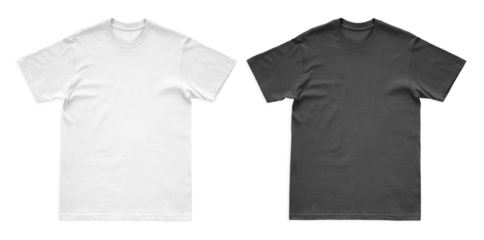 Two Blank TShirts White and Charcoal Ready for Design and Branding.