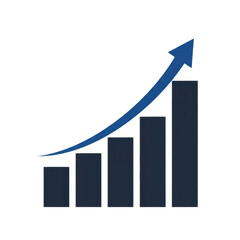 Growing business chart isolated on transparent background