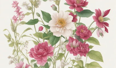 _Botanical_floral_illustration_HD 8K wallpaper Stock Photographic Image