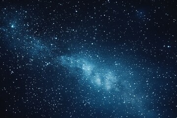 Obraz premium Starry sky background, blue night sky full of stars, glowing stars in the dark space, starry background, dark night, stars in the distance, starlight, dark background with a blue glow, night sky. 
