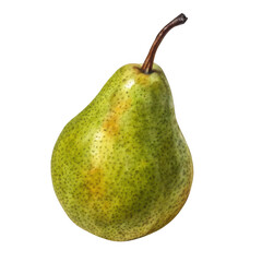 Green pear isolated on transparent background