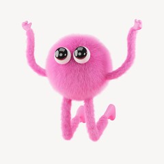Cute monster jumping, 3D rendering design © Rawpixel.com