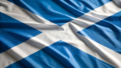 Scottish saltire flag fabric detail isolated on transparent background