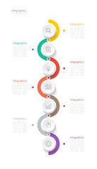 Infographic 7 options design elements for your business data. Vector Illustration.