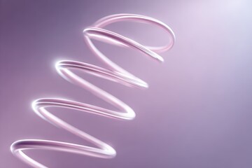 Elegant, Glowing Light Spiral on Soft Purple Background &ndash; Abstract, Futuristic Design with Radiant, Neon Glow and Smooth Gradient Effect for Modern Art and Creative Projects