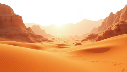 A vast desert landscape with towering sandstone formations.
