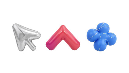 Playful Icons with a Sleek Aesthetic and Isolated Presentation on Transparent Space