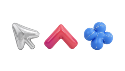 Playful Icons with a Sleek Aesthetic and Isolated Presentation on Transparent Space