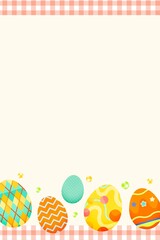 Easter celebration background, patterned egg frame border