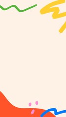 Colorful Memphis mobile wallpaper, squiggle design