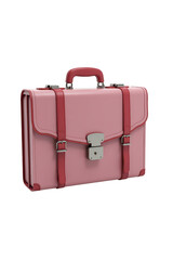 A pink briefcase with red accents.