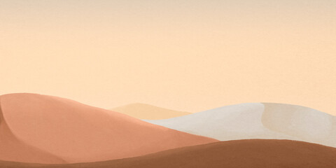 Desert landscape background, mountains border