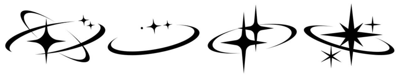 PNG Abstract cosmic orbit design, element set on transparent background © Rawpixel.com