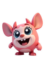 Naklejka premium A cheerful cartoon character in a vibrant pink color.