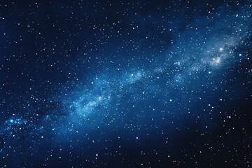 Fototapeta premium Starry sky background, blue night sky full of stars, glowing stars in the dark space, starry background, dark night, stars in the distance, starlight, dark background with a blue glow, night sky. 