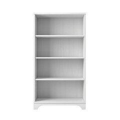 Modern Minimalist White Bookshelf with Empty Shelves and Clean Lines