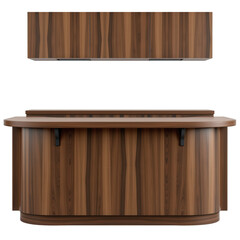 Modern Wooden Reception Desk with Sleek Finish and Simple Design