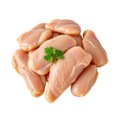 Fresh Raw Chicken Breasts on Transparent background with Green Herb