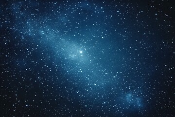 Fototapeta premium Starry sky background, blue night sky full of stars, glowing stars in the dark space, starry background, dark night, stars in the distance, starlight, dark background with a blue glow, night sky. 