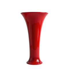 Red Glossy Vase with Elegant Curves and Modern Design Aesthetic