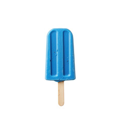 Bright Blue Frozen Treat on Wooden Stick for Summer Enjoyment