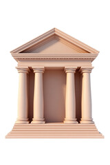 Obraz premium Rendered classical style building facade with columns and steps.
