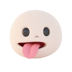 Fototapeta premium Cartoon character with a sticking out tongue.