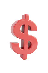 Obraz premium A red dollar sign graphic isolated on black.