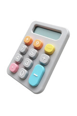 Colorful calculator with vibrant buttons.