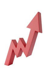 A three-dimensional upward trending graph icon.