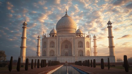 Taj Mahal Sunrise: Majestic Indian Architecture