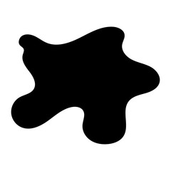 Black amorphous shape with flowing curves abstract blob. black shape with organic curves white. ideal for backgrounds, wallpapers, and social media posts. Vector illustration