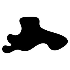 Black amorphous shape with flowing curves abstract blob. black shape with organic curves white. ideal for backgrounds, wallpapers, and social media posts. Vector illustration
