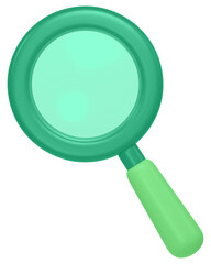 Magnifying glass png 3D sticker, transparent background