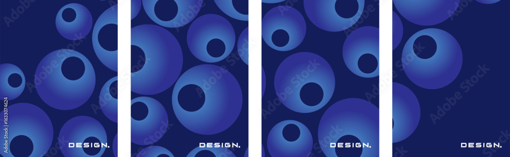 Aufkleber collection of abstract backgrounds with bubble patterns, stacked circles, beautiful gradient colors,