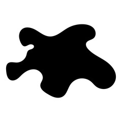 Black amorphous shape with flowing curves abstract blob. black shape with organic curves white. ideal for backgrounds, wallpapers, and social media posts. Vector illustration