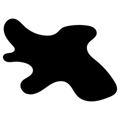Black amorphous shape with flowing curves abstract blob. black shape with organic curves white. ideal for backgrounds, wallpapers, and social media posts. Vector illustration
