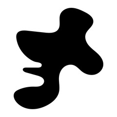 Black amorphous shape with flowing curves abstract blob. black shape with organic curves white. ideal for backgrounds, wallpapers, and social media posts. Vector illustration