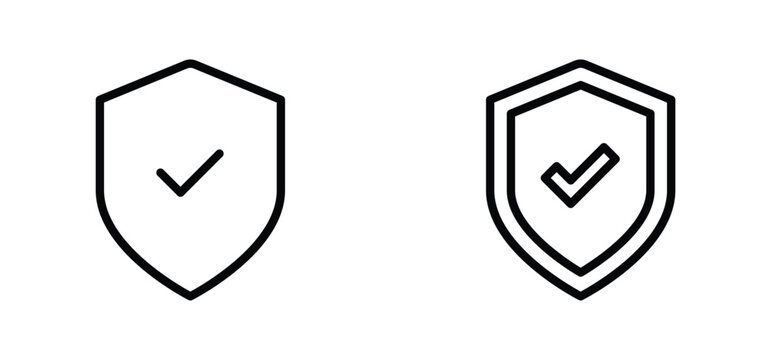 Shield check mark icon vector	