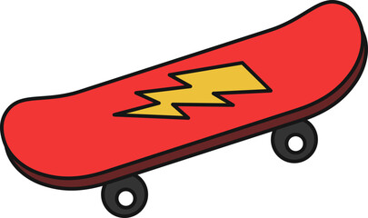 red skateboard cartoon element