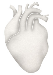 Obraz premium Human heart png sticker, white paper collage, transparent background