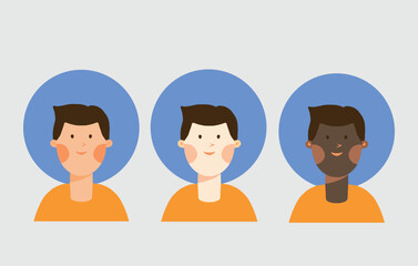 a boys and skintone design avatar with orange shirt