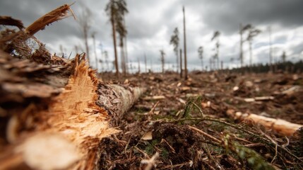 Fototapeta premium Long-term exploitation of resources exhausts supplies, erodes ecosystem resilience, and accelerates species extinction. 